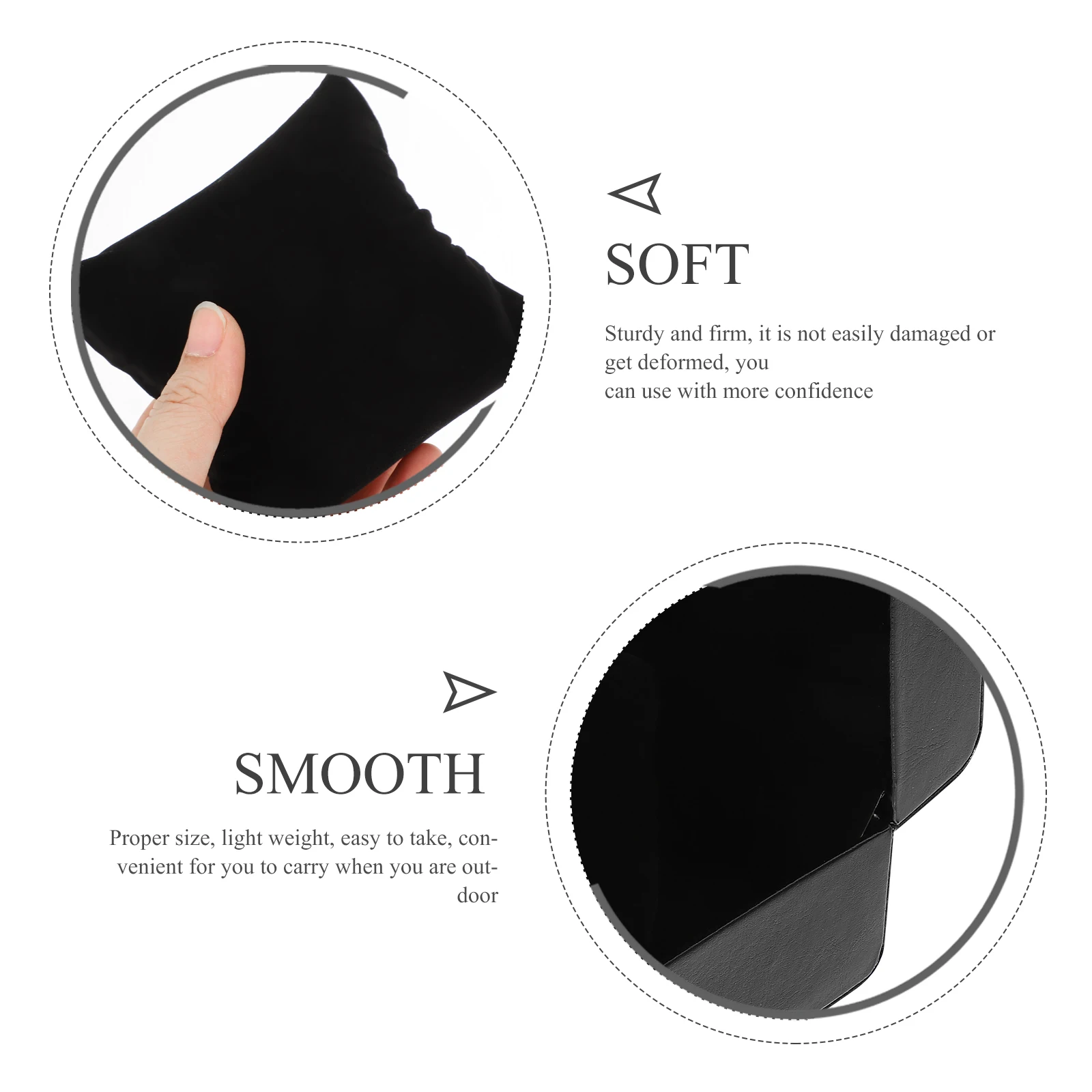 

Delicate PU Storage Box Soft Pillow Watch Display Case for Travel Black Exquisite Lightweight Compact CaseBracket Jewelry