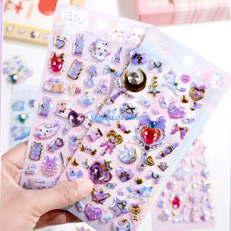 E65E Sparkling PVC Foam Sticker Children Reward Sticker for Art Craft Scrapbooking Journal Notebook Phone Case Decoration