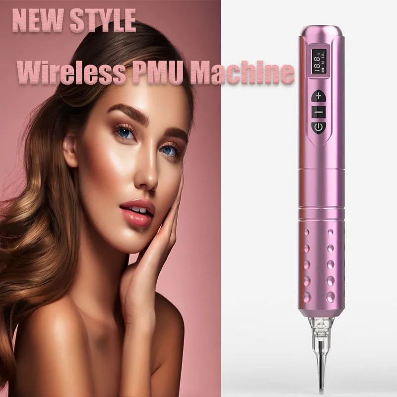 

Custom Logo Wireless Rotary PMU Tattoo Machine Microblading Permanent Makeup Kit With Extra Battery for Eyebrow Lips Eyeliner