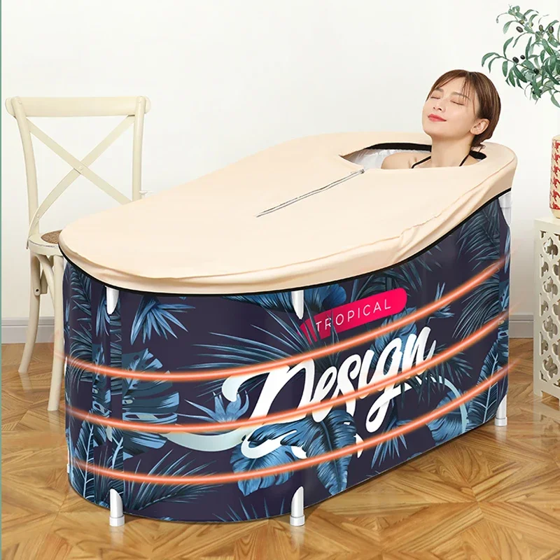 

1.2m foldable bath tub Adult Folding Bathtub Barrel Household Large Tub Thickened Adult Bath Tubs Full Body hot tub