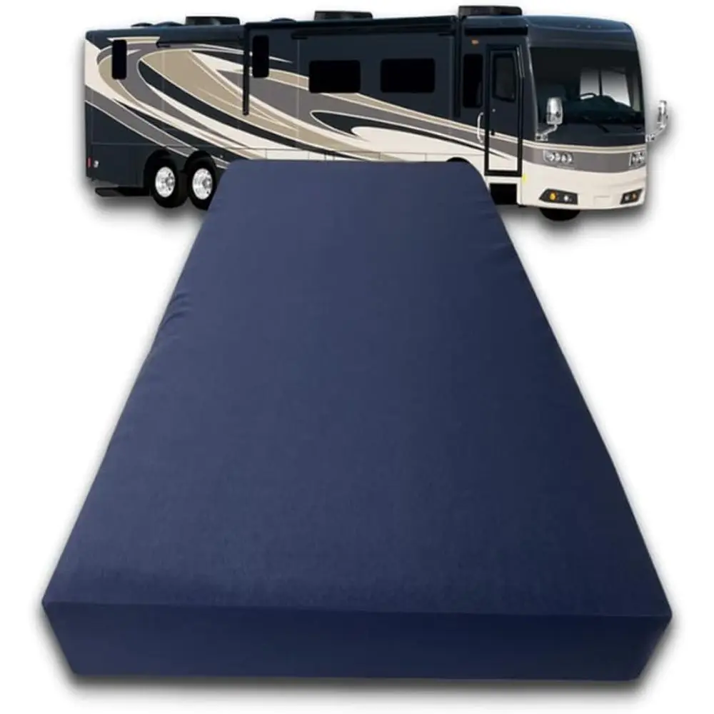 

6-Inch Gel Memory Foam RV Mattress Replacement with Navy Canvas Cover, Medium Firm, Made in USA, Removable Zippered Outdoor/Indo