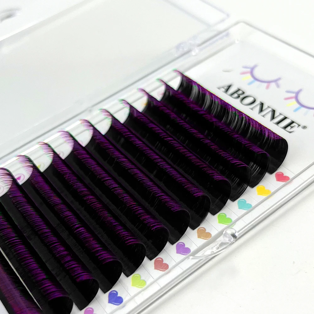 ABONNIE Weinrote Wimpernverlängerung Premium Kaschmir Burgunderrote Wimpern Individuelle Nerz-Kunstwimpern