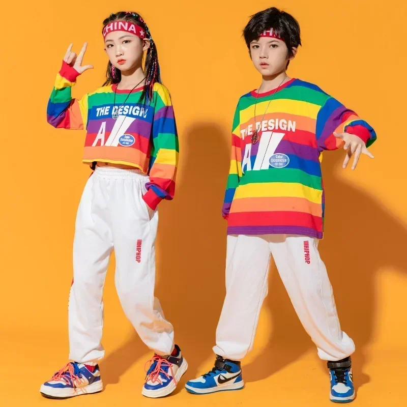 

Детский костюм для выступлений черлидинга, осенний джазовый комплект для девочек, костюм для студенческого группы, модный костюм для уличных танцев в стиле хип-хоп для мальчиков