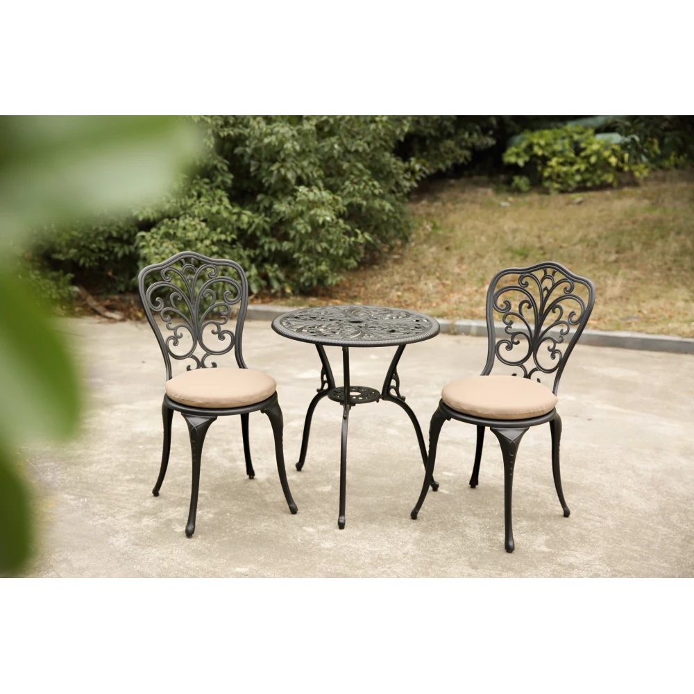 

Best seller Products 3-Piece Outdoor Rust-Resistant Cast Aluminum Patio Bistro Set with cushion Patio furniture outdoor set