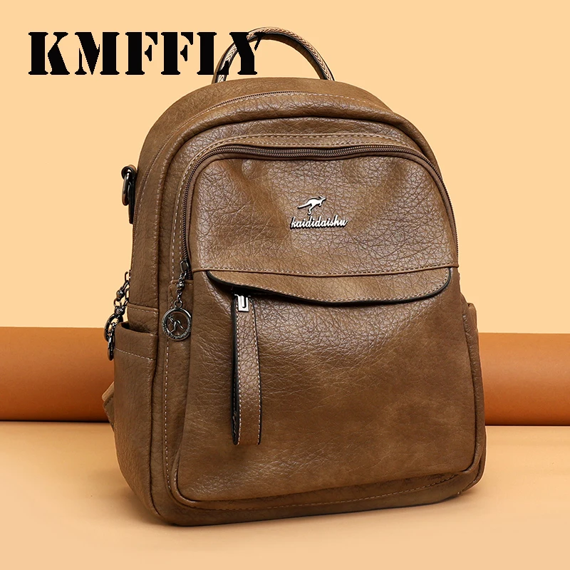 High Quality Leather Backpack Women Large Capacity Travel Backpack Fashion School Bags Mochila Shoulder Bags for Women 2026 New