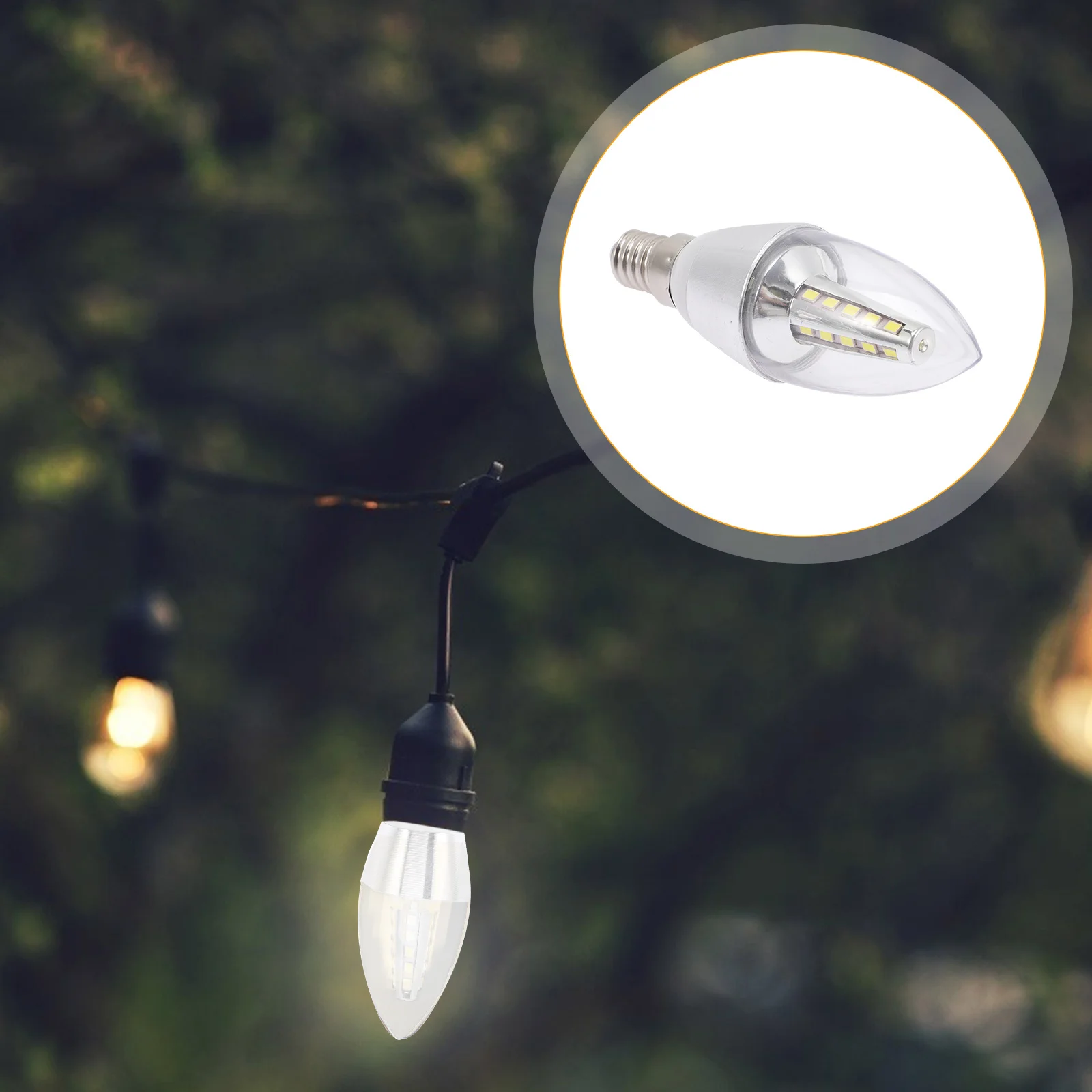 

2pcs Led Light Bulb E14 5W Energy Saving Clear Transparent Shade Low Power Consumption For Chandelier Ceiling Lamp Decorative