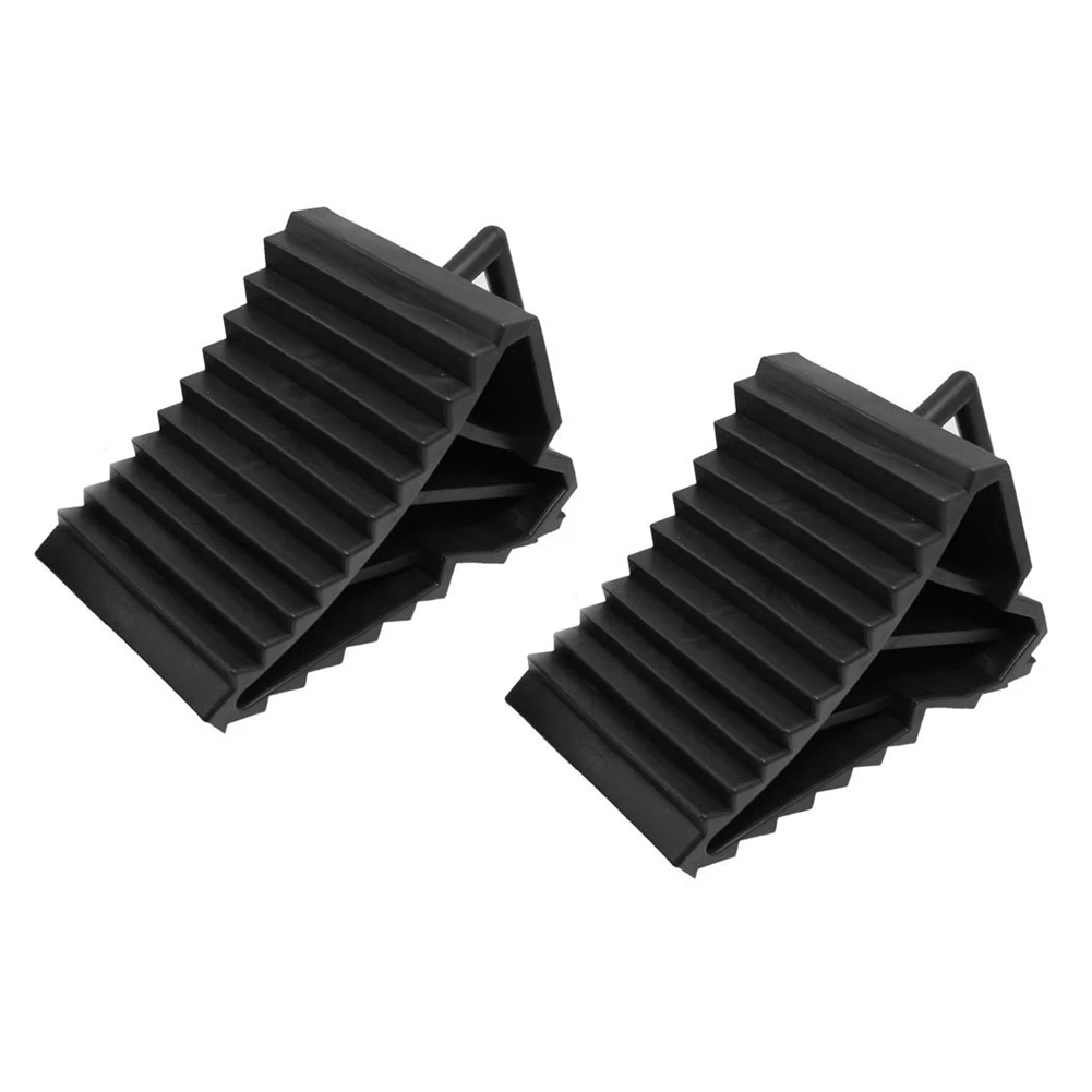 2 Pcs Antislip Vehicle Car Truck Wheel Tire Chock Stop Block Black