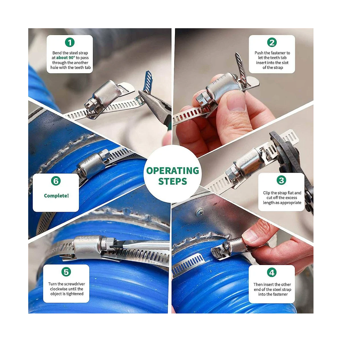 

Reliable 10FT Stainless Steel Hose Clamp Assortment Kit,Worm Gear Band Hose Clamp Screw Pipe Clamp for Duct,Tube and Fuel Line