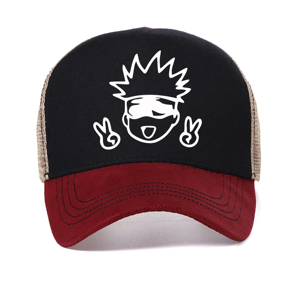 

Gojo Satoru Tops Yuji Itadori Graphic baseball cap Manga Japanese Anime Jujutsu Kaisen caps Breathable mesh snapback hat