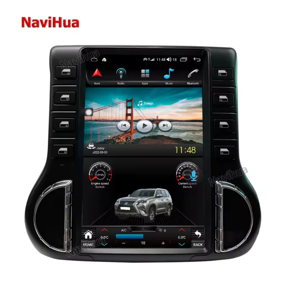 

Navihua Auto Radio Stereo Radio Android Vertical Screen GPS Navigation Car DVD Player Carplay forJeep Wrangler JK 2015 - 2018