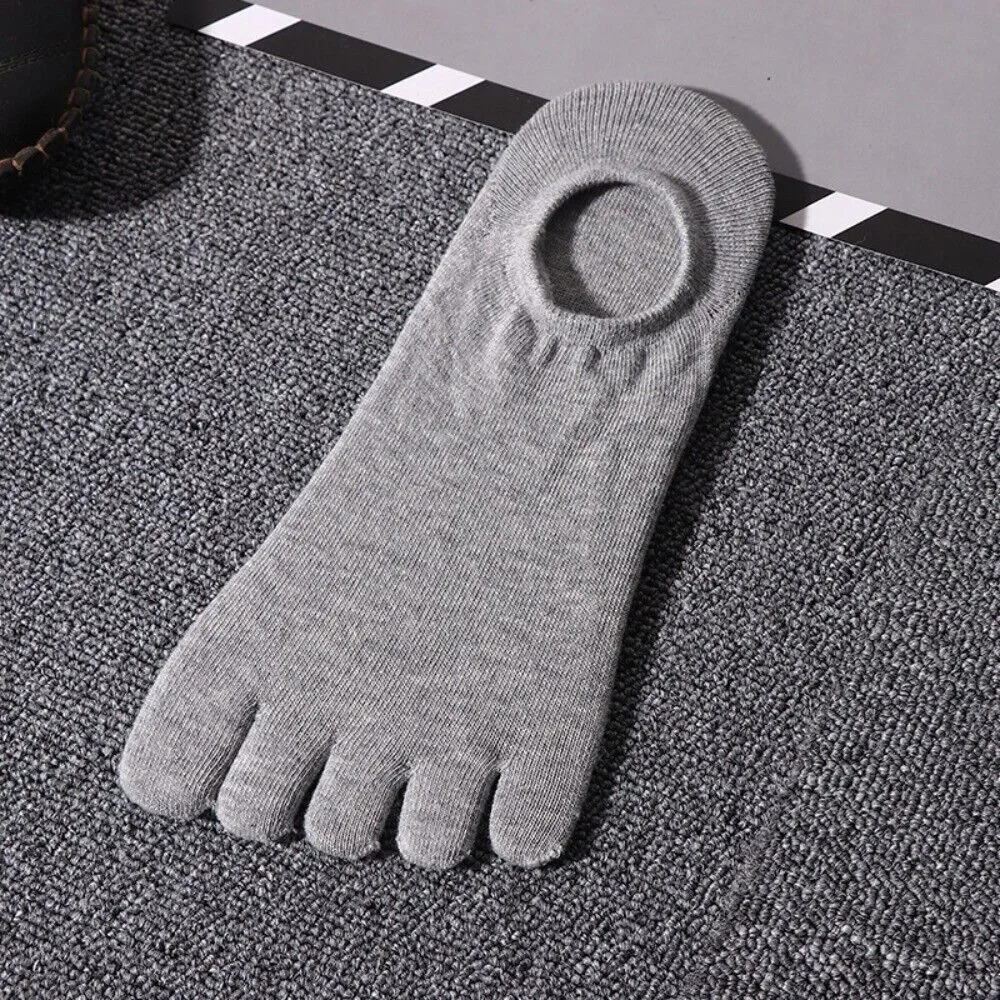 Novo anti-skid esporte meia respirável casual masculino cinco dedos meias correndo algodão cinco dedos meias invisíveis