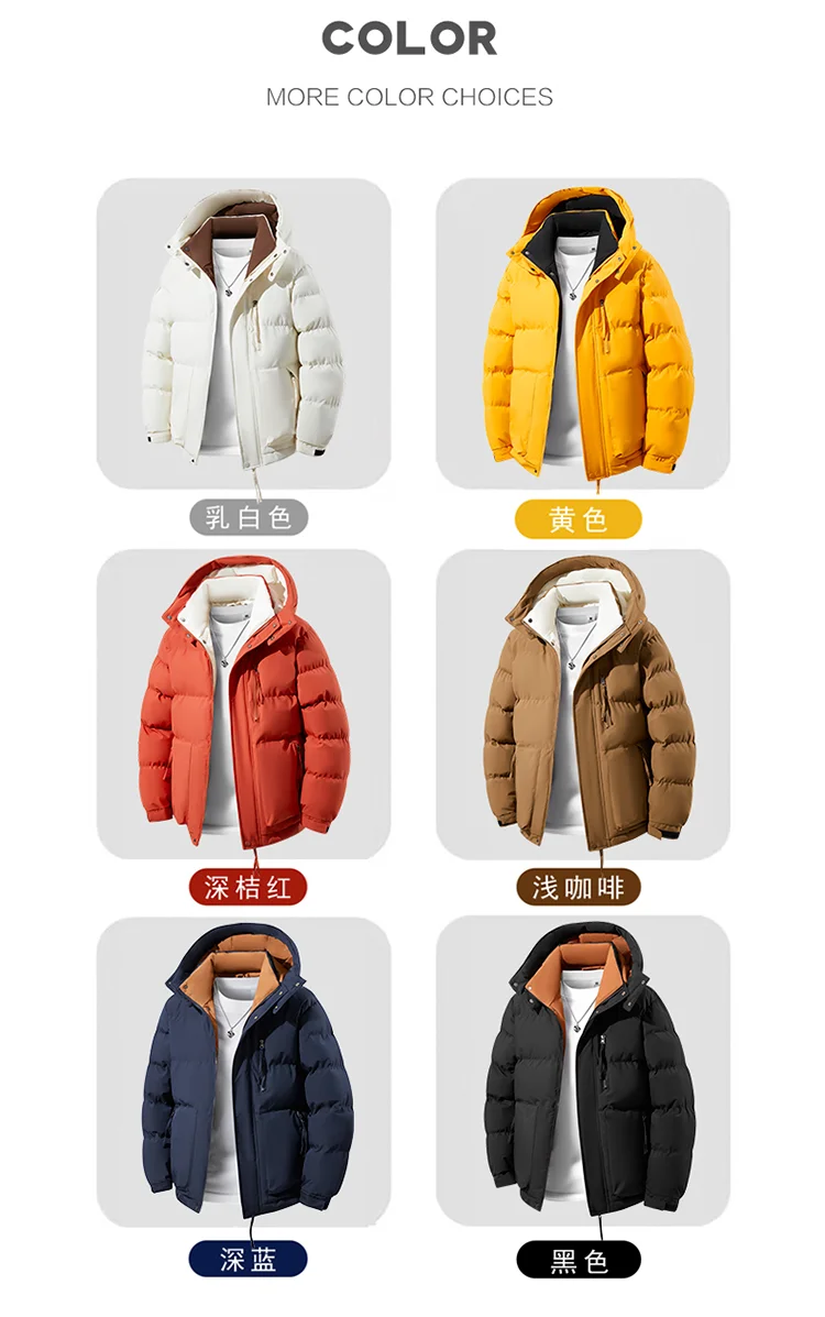 Men Autumn Winter Plus Size Hooded Cotton Coat Men Casual Detachable Hood Parkas Thick Warm Versatile Puffer Jacket Clothing