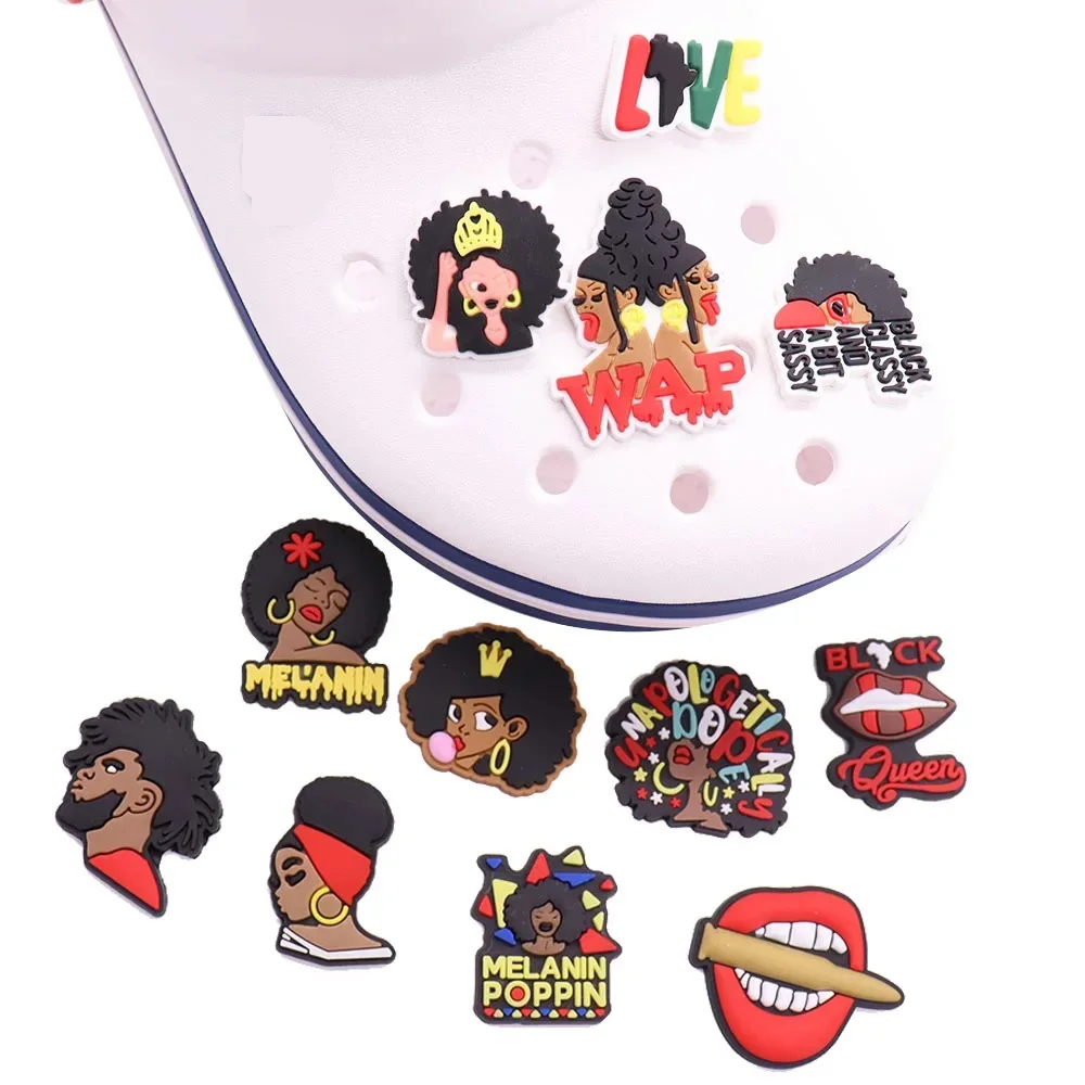 Wholesale 50pcs PVC Shoe Charms Fashion Sexy Girl Bearded Man Sandals Slipper Accessories Shoe Ornament For Child Hot Gift Gift