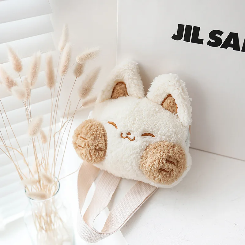 Cute rabbit plush bag female 2022 new personality furry messenger bag girl heart doll toy shoulder bag