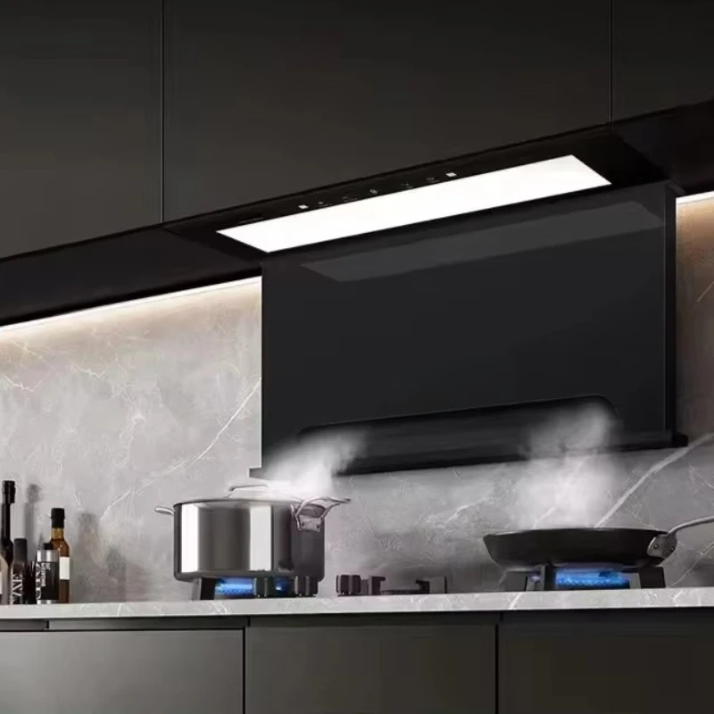 Kitchen range hood, automatic lifting, large suction, hidden side suction design, suitable for home use
