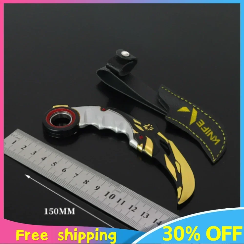 

New 15cm Valorant Sword Game Peripheral Champion 2021 Samurai Claw Knife Leather Case Rotatable Cool Trend Metal Weapon Gift Toy