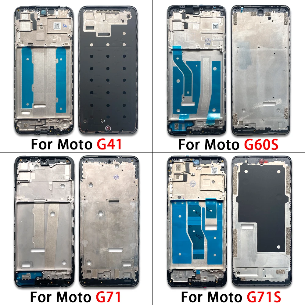 NEW Front Housing LCD Frame Bezel Plate Replacement Repair With Side Button For Moto G13 G40 G41 G42 G51 G60S G71 G71S G84 E32S