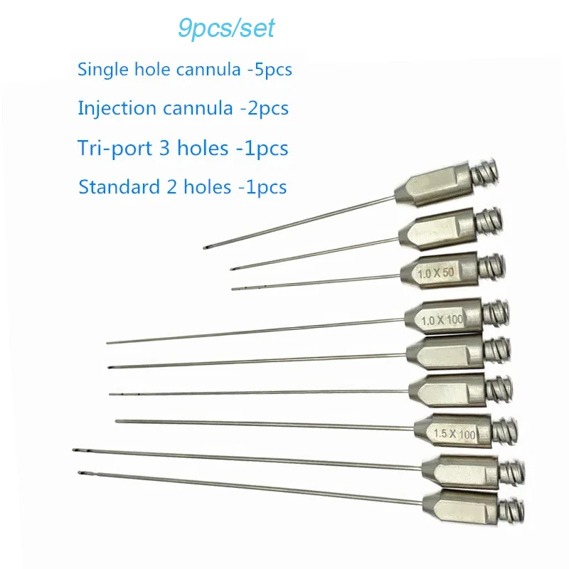 Fat Inflitration Cannula Fat Transfer Cannula Aspiration Cannula Metal Cap Syringe Cosmetology Micro Cannula liposuction tool