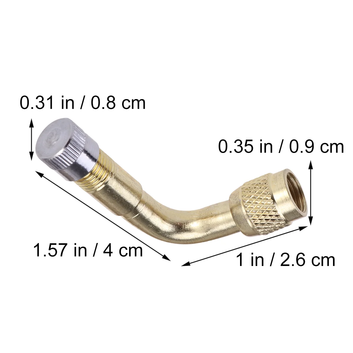 Degree Brass Air Tyre Valve Schrader Valve Stem with Extension Adapter for Passenger Car Tire Valve Truck Motorcycle A20