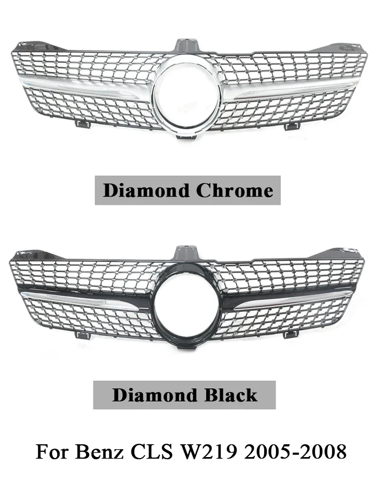 Racing Grill For Mercedes-Benz CLS W219 Front Diamond Grill 2005-2011 Car Accessories Exterior Parts CLS350 CLS500 CLS550 SLS600