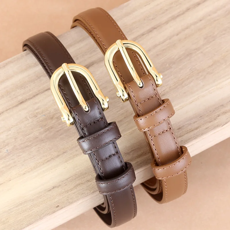 

Новый кожаный ремень для женщин из воловьей кожи, модный, роскошный, универсальный, с декоративными элементами, подходит к джинсам