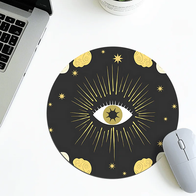 

Evil eye pattern design mouse pad, high-quality computer desktop decoration, washable rubber, anti-slip and durable