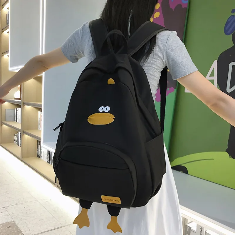 Sac à dos de canard de dessin animé pour filles, sac de voyage mignon pour femme, sac d'école polyvalent pour étudiants, édition coréenne, designer, nouveau