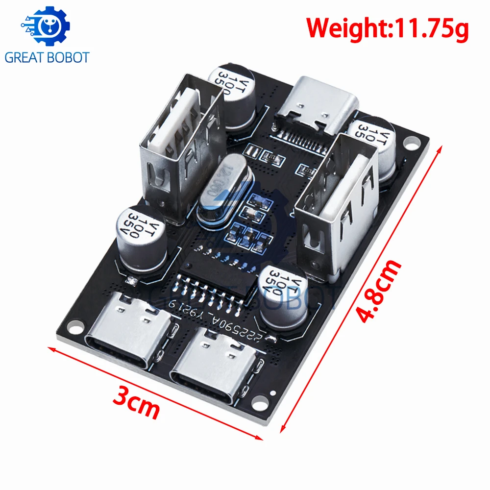 5 USB + 3 Type-C USB 2.0 Hub Module - BS Brand w/4-Port Controller for Multi-Device Expansion