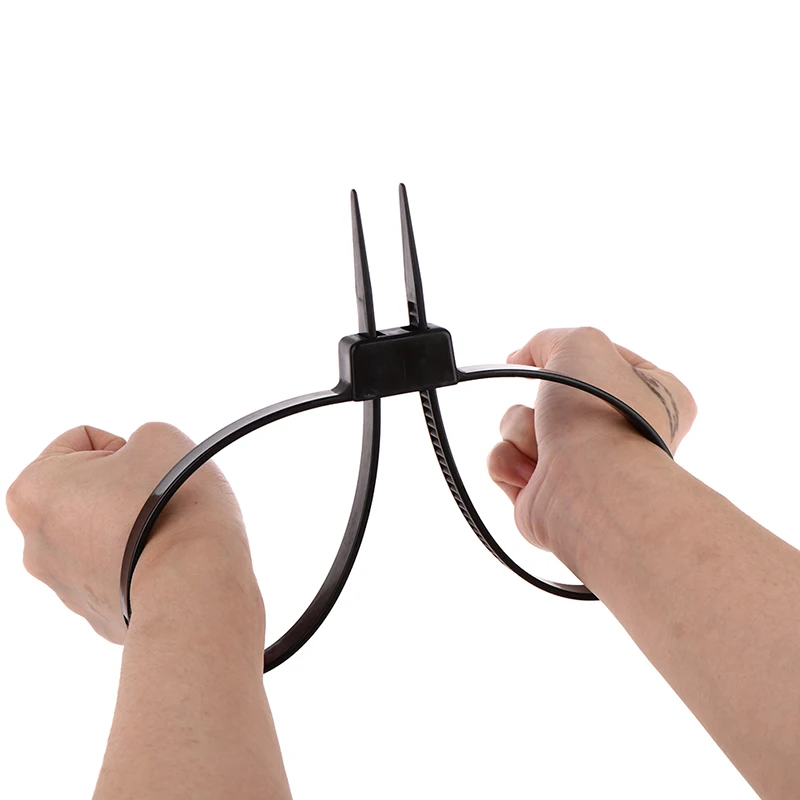 1 قطعة أصفاد الشرطة البلاستيكية مزدوجة فليكس الكفة أصفاد البريدي التعادل ربطات كابل النايلون