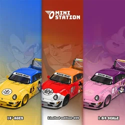 Mini Station 1:64 RWB 964 Sun Wukong Goku  Vegeta Majin Buu livery Diecast Model Car