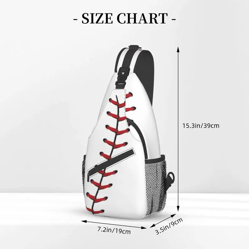 Softball Baseball Lace Sling Chest Bag for Men, btInitiated Crossbody Backpack, Travel, Hiking Daypack