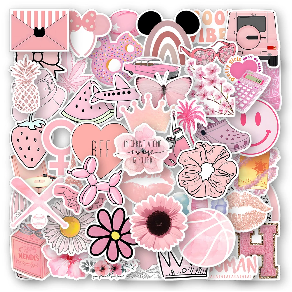 10/30/50PCS Leuke Roze Stijl VSCO Sticker Ins Decals Decoratie DIY Laptop Koffer Skateboard Gitaar cool PVC Sticker Speelgoed Gift