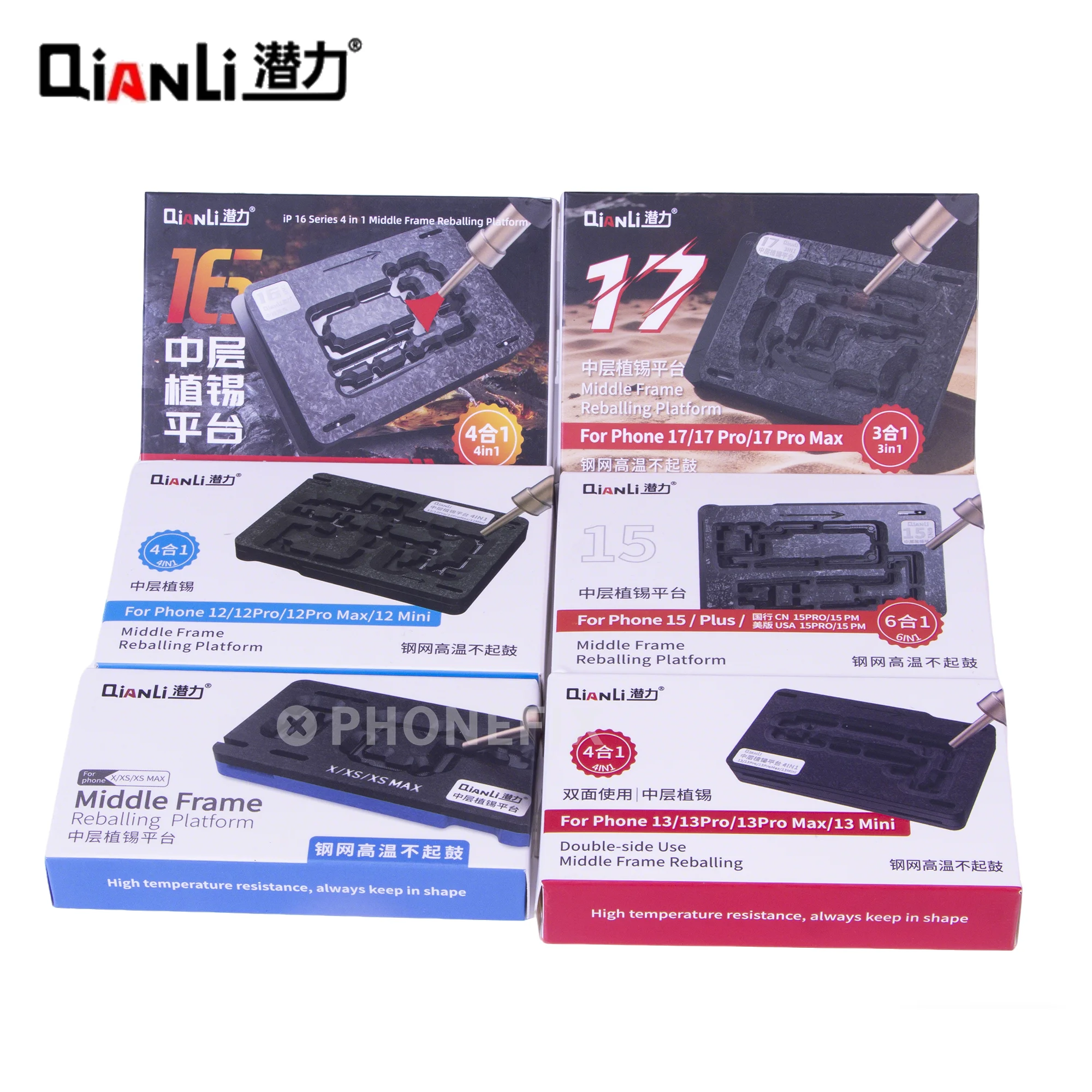 

Средняя доска для материнской платы Qianli, оловянная платформа для реболлинга, трафарет для реболлинга BGA для iPhone X 11, 12, 13, 14, 15, 16, 17 Pro max