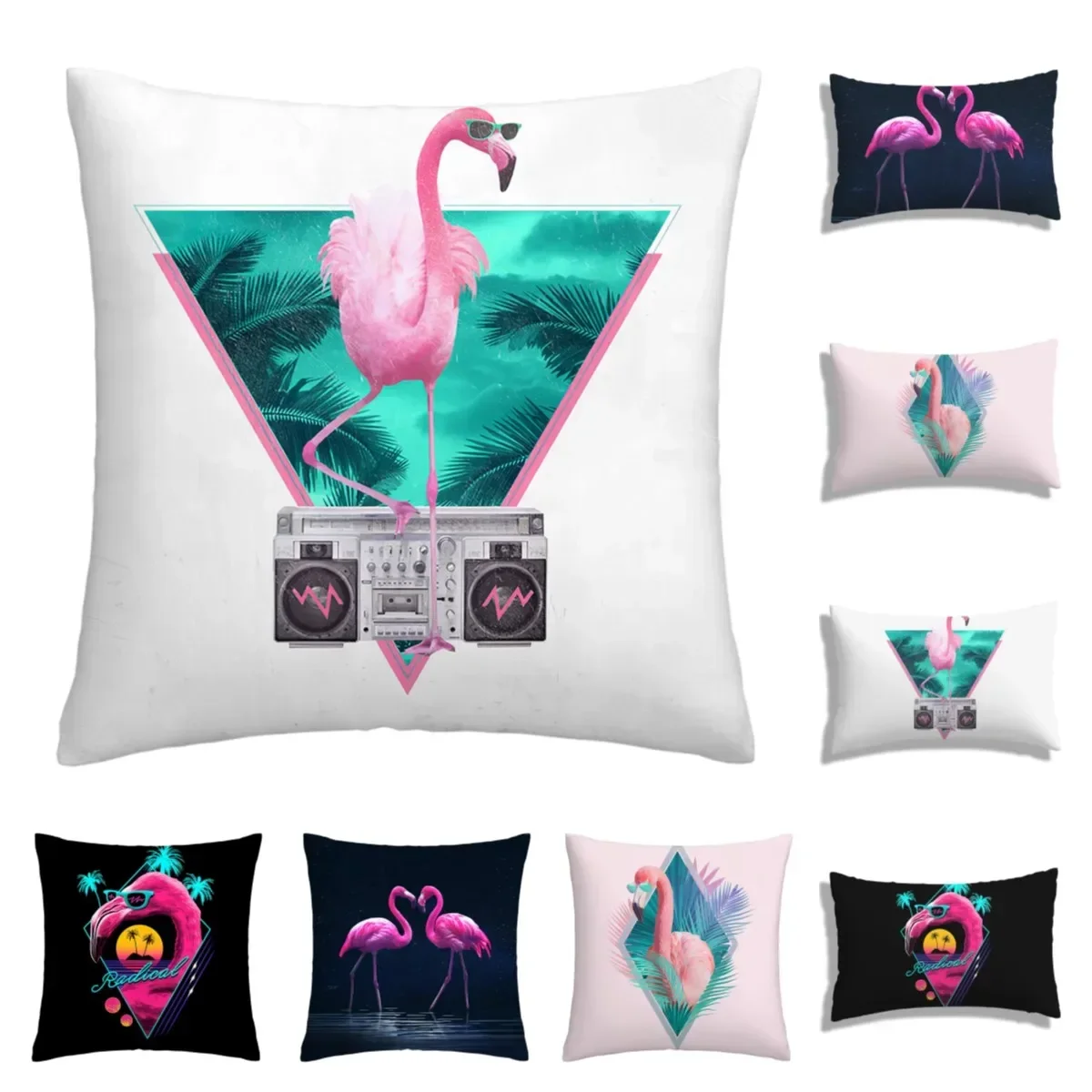 Flamingo Series Plush pillowcase, sofa cushion cover for home improvement, home decoration pillowcase  decorative pillow case