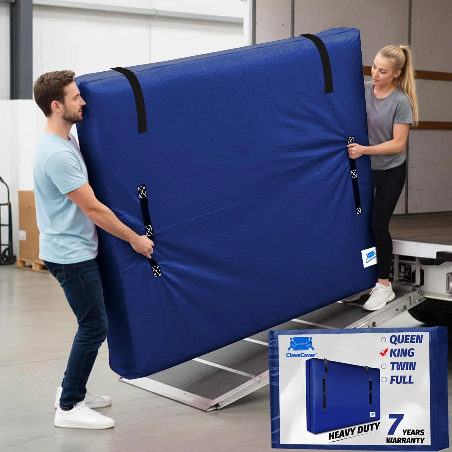 

Сумка для матраса King Size с ручками, молниями и водонепроницаемым чехлом для переезда и хранения