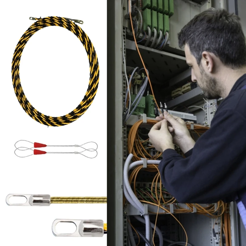 Wire Threading Device Tool Fish Tape Cable Puller for Electricians with Pulley