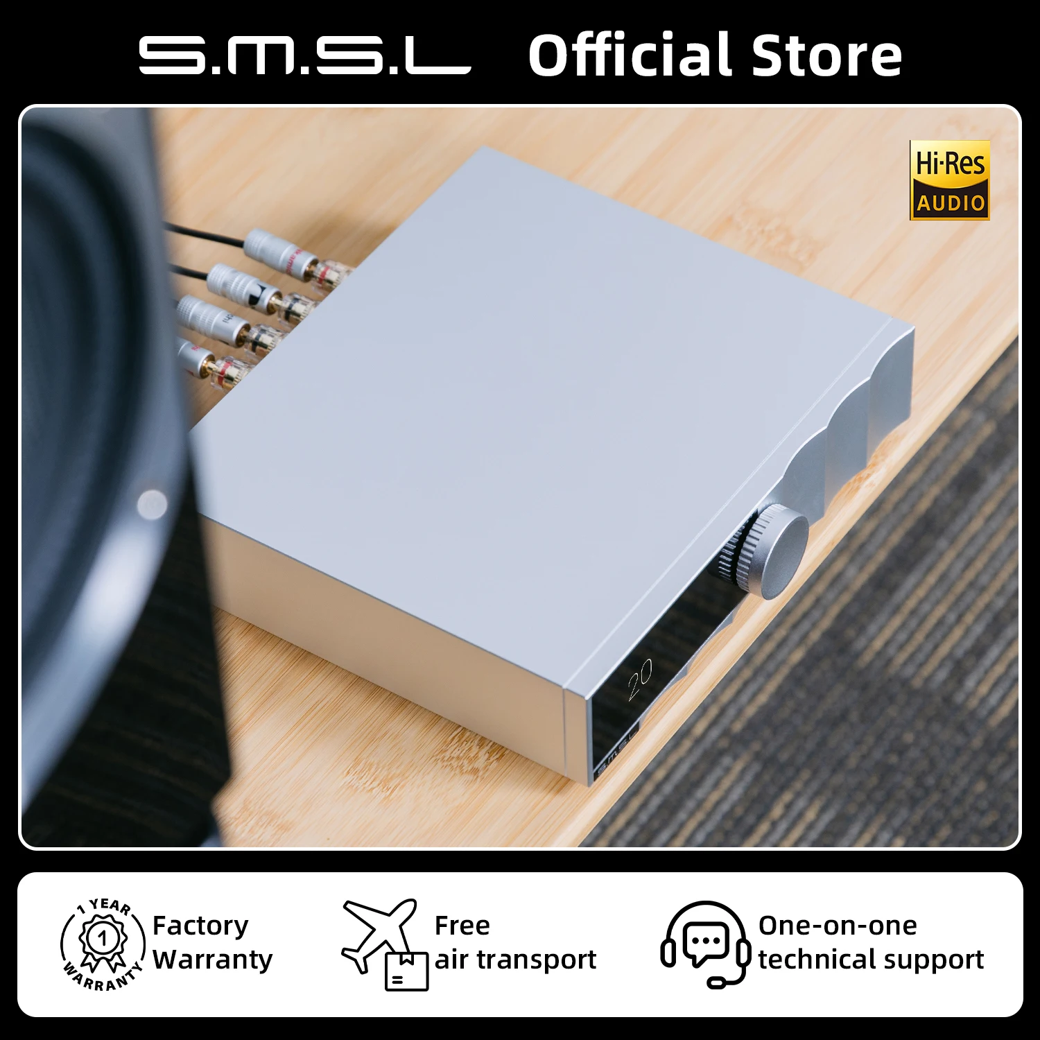 SMSL PA200 Gallium Nitride Power Amplifier Hi-Fi Music 400W MQA MONO Stereo Pure AMP PGA2311 Digital Volume Control,