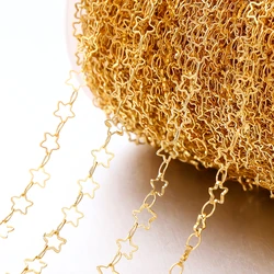 1Meter/roll Brass Star Copper Chain For Jewelry Making Connector DIY Necklace Bracelets Chain