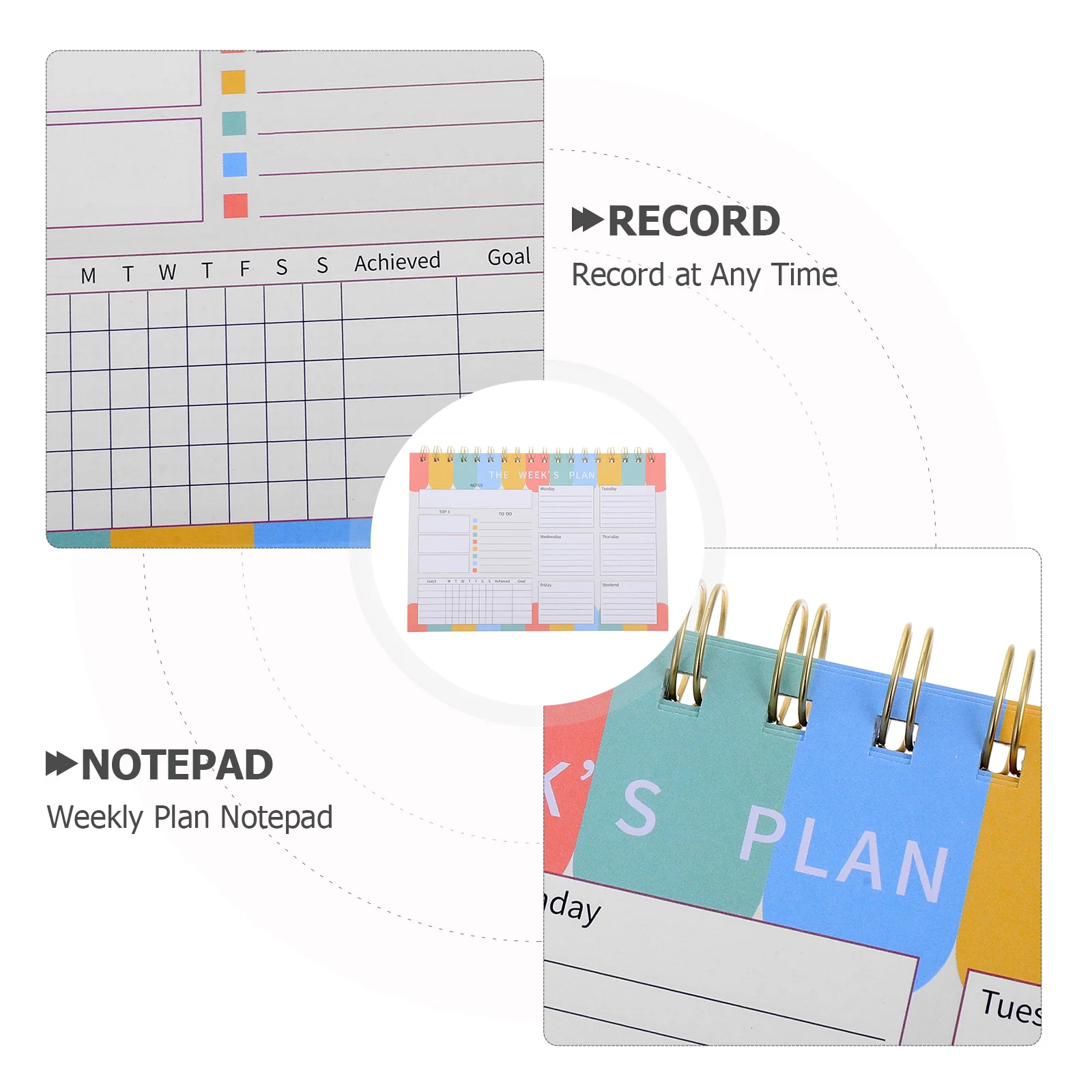 Weekly Planner Notepad Daily Notebook to Do Calendar Water Proof Check in Day Paper Iron Desk