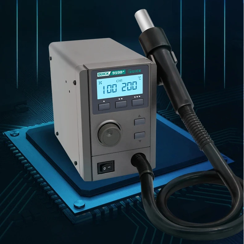 Stasiun Rework Udara Panas Industrial Grade Quick 959D+ untuk Pekerjaan Perbaikan yang Berat