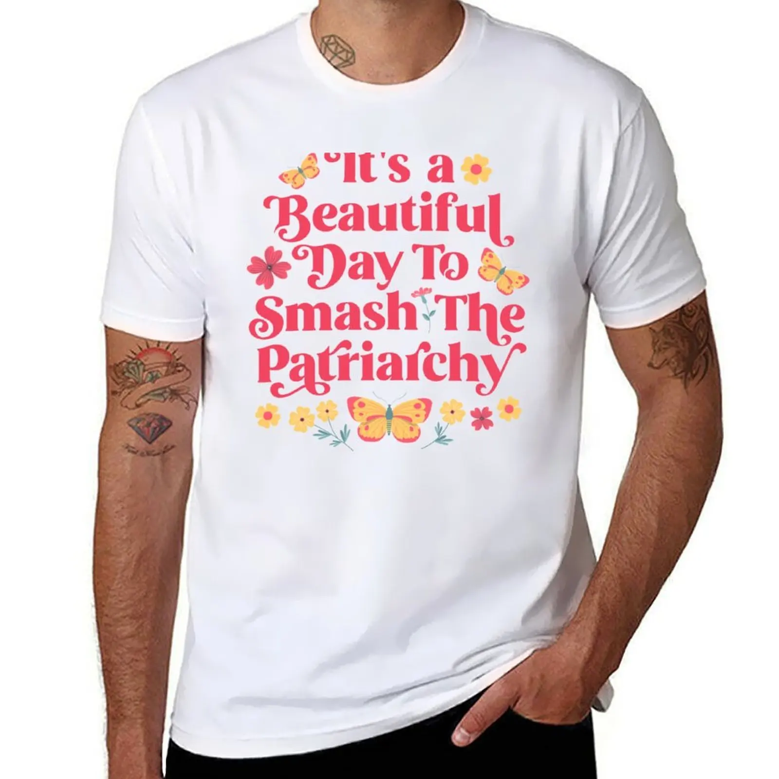 

It_s a Beautiful Day to Smash the Patriarchy T-Shirt t shirts for man pack cotton t shirt custom print T-Shirt