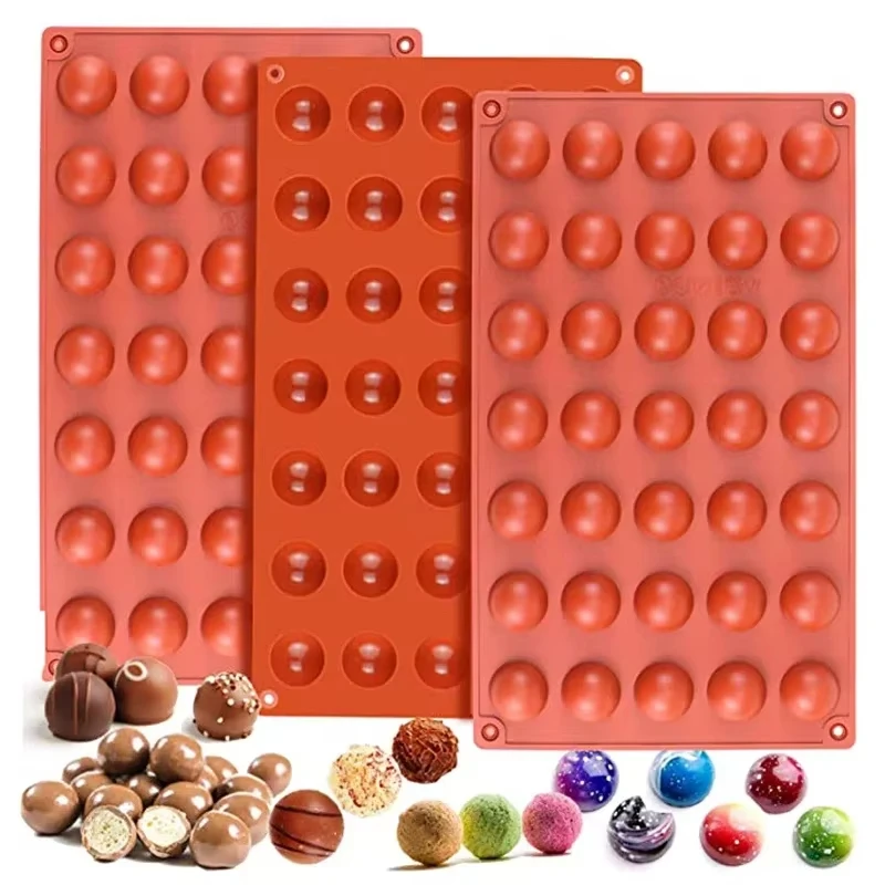 Mini Semi Sphere Silicone Mold for Baking Half Round Ball Mould Hot Chocolate Cocoa Dome Ice Making Tools ادوات صنع الكيك