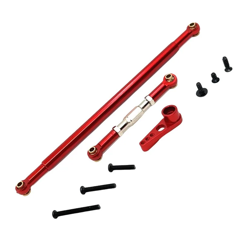 Varilla de enlace de dirección de Metal, varilla de tracción y brazo Servo para MN128 MN86 G500 1/12 coche trepador de control remoto, piezas de mejora