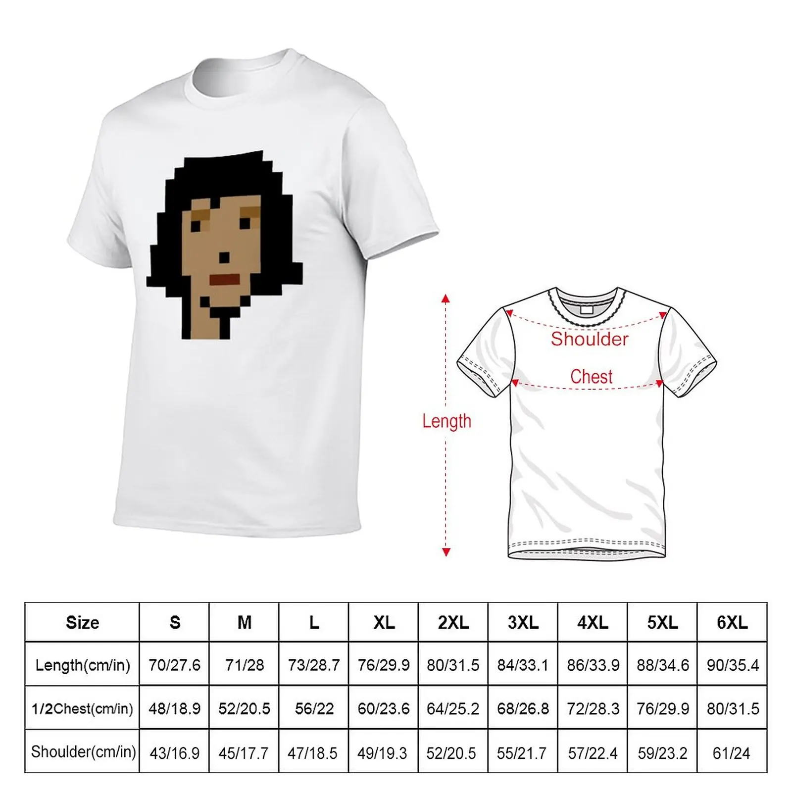 New Cryptopunk #26 (Female with Dark Hair) T-Shirt anime clothes kawaii clothes custom t shirts sweat shirts, men