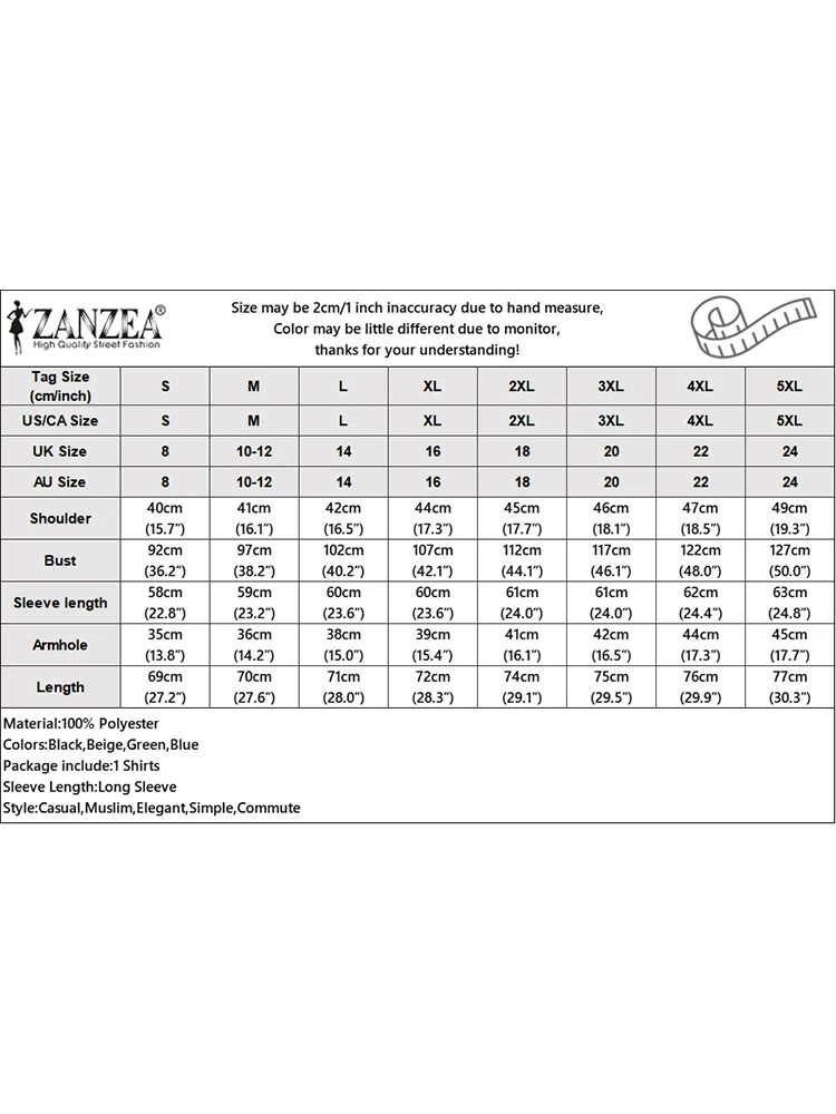 ZANZEA Muslim Fashion Hijab Blouse Bohemian Vintage Long Sleeve Tops Women Shirt Casual Floral Printed Blusas Islamic Clothing