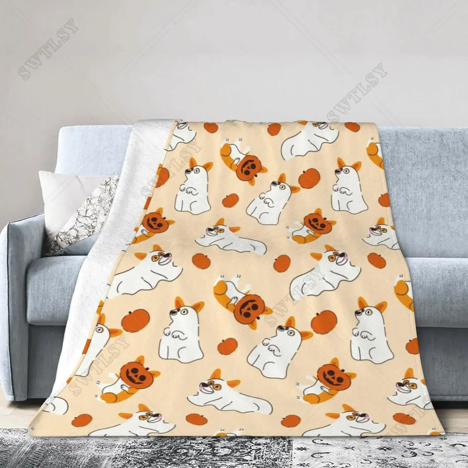 Funny Dog Pattern Ultra-Soft Micro Fleece Blanket for Bed Couch,Warm Throw Blanket for Kids Adults