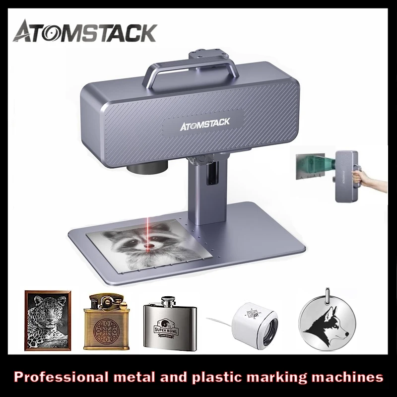 

ATOMSTACK M4 Laser Engraving Machine Pulsed Infrared Fiber High Speed Handheld Metal Jewelry Plastic Laser Marking Machines