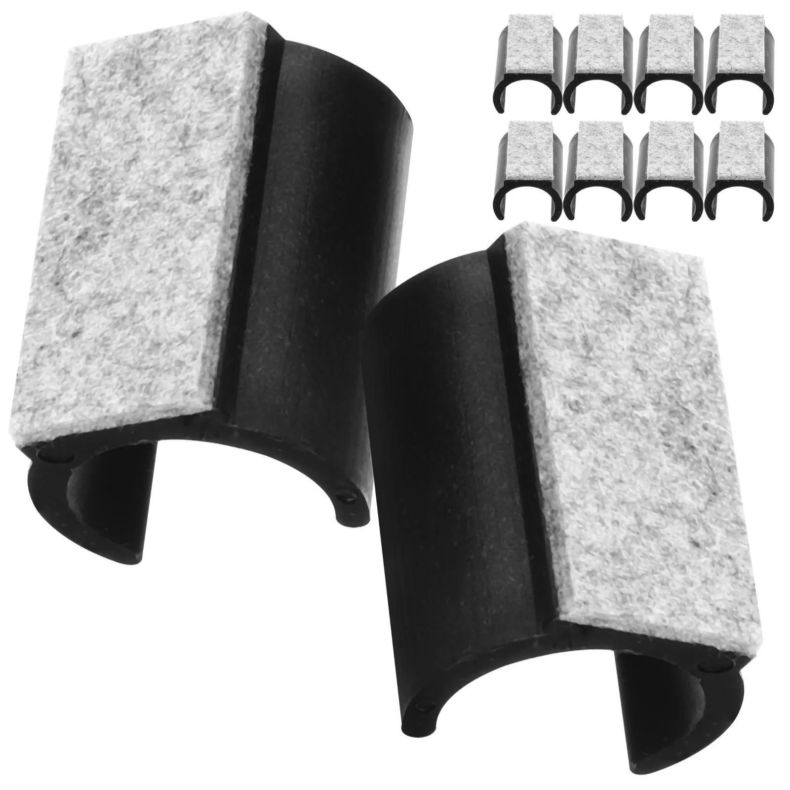 

10 Pcs Chair Pad Furniture U-shaped Foot Pads Leg for Hardwood Floors Protection Felt Feet Black