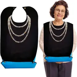 New Waterproof Adult Bibs Washable Oilproof Eating Apron Polyester Easy to Clean Clothing Protectors for Elderly