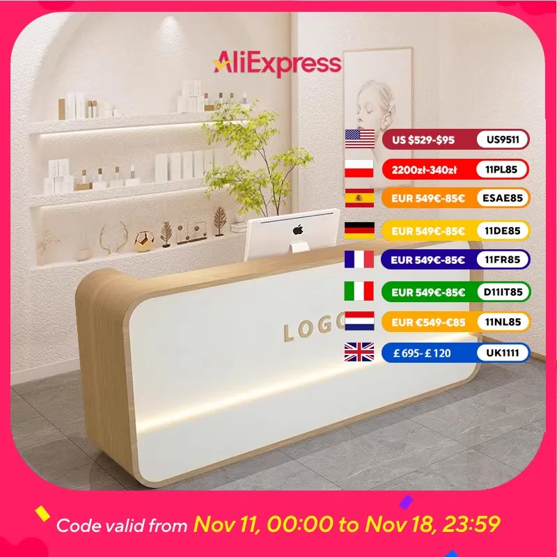 

Counter Clinic Reception Desks Display Aesthetics Business Computer Reception Desks Luxury Design Bancone Da Reception Furniture